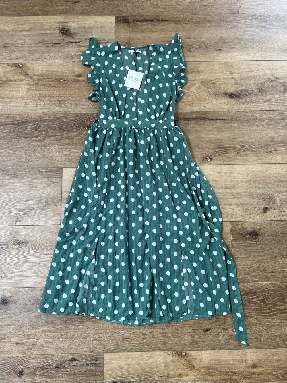 Glamorous polka dot flutter sleeve dress